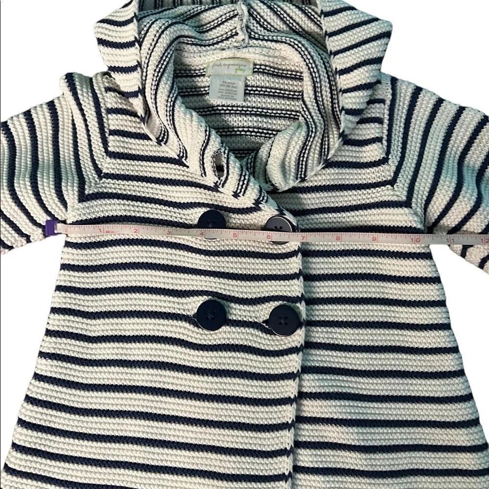 FIRST IMPRESSIONS BABY GIRL STRIPED WHITE AND BLUE KNIT SWEATER SIZE 24 MONTHS